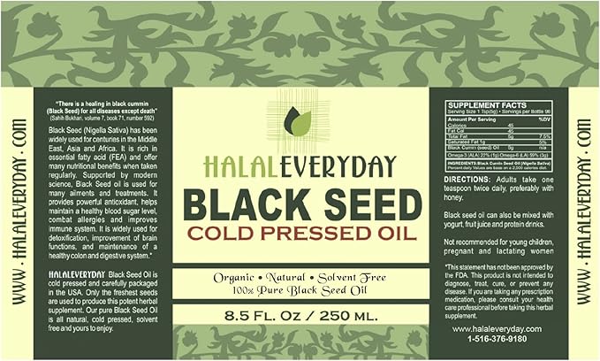 Pure Black Seed Oil 16 OZ - Ships in Glass Bottle - Cold Pressed in USA - Pure Nigella Sativa - Black Cumin Oil - Unfiltered Undiluted Very Dark and Potent Vegan Halal Non- GMO