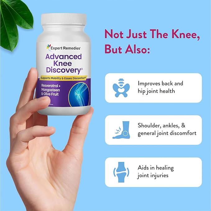 Knee Joint Support Supplement Outperforms Glucosamine Chondroitin with Fast Acting Blend of Mangoselect Olive Fruit Trans-Resveratrol Non-GMO Knee Pain Blend 120 Count