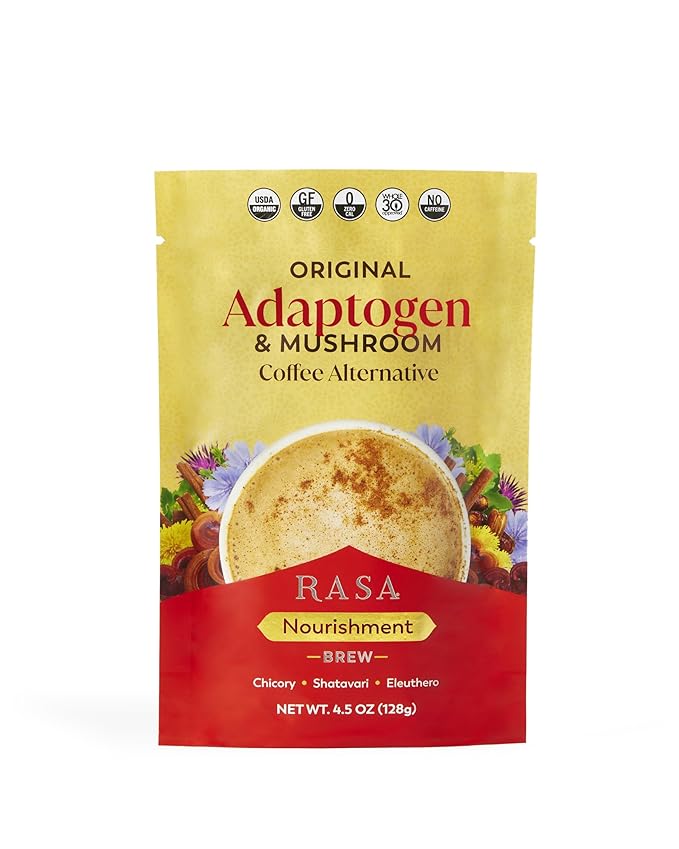 RASA Original – Adaptogenic Mushroom Coffee Alternative | Vegan Keto Whole 30 Ayurveda Wellness Tonic with Chaga + Reishi (4.5 oz. / 17 Servings)