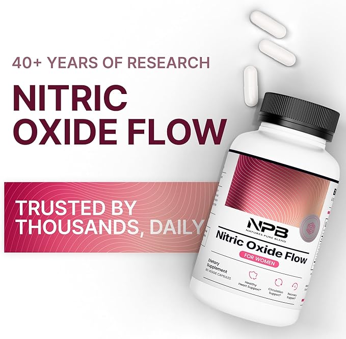 Nature's Pure Blend Nitric Oxide Supplements for Women – L-Arginine L-Citrulline – Heart Support &amp Flow Circulation Booster – 1500MG L Arginine and L Citrulline Preworkout Bodybuilding