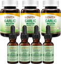 LOVITA Total Health Bundle - 4 Propolis Liquid &amp 3 Garlic Capsules Vegan Heart &amp Immune Support Formula (7 Pc Set)