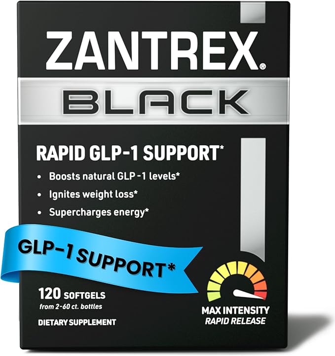 Zantrex Black – Naturally Boost GLP-1 &amp Metabolism Support | Thermogenic Energy Weight Management Formula | 120 Count