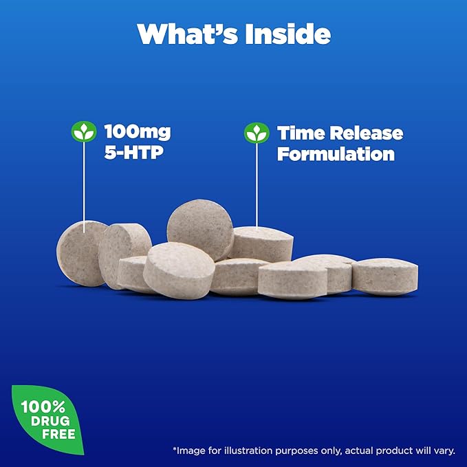 Natrol 5-HTP 100mg Dietary Supplement Helps Support a Balanced Mood Mood and Stress Support Supplement 90 Time Release Tablets 45-90 Day Supply