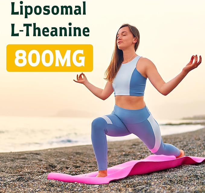 L-Theanine 800mg Supplement with GABA and Magnesium Glycinate - Natural Compound Sleep and Relaxation (60 Softgels)