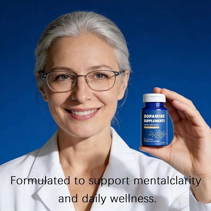 Dopamine Brain Supplement with L-Tyrosine 650mg | Cognitive Function Focus &amp Mood Support | Neurotransmitter &amp Mental Energy Booster | 60 Capsules