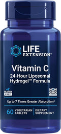 Life Extension Vitamin C 24-Hour Liposomal Hydrogel™ Formula absorbs Better Than Standard Vitamin C up to 24 Hours get The Most Out of Your Vitamin C Gluten-Free Non-GMO Vegetarian 60 Tablets
