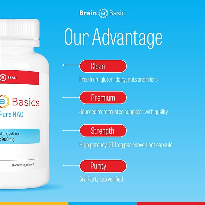 Brain Basics Ultra NAC | Glutathione Precursor Optimize Neurological and Liver Health and Immune Support | 90 Servings