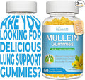 Mullein Gummies Mullein Leaf Extract for Lungs Gummies with Bromelain Quercetin Magnesium - Lung Detox &amp Cleanse Pineapple Flavor 120Cts