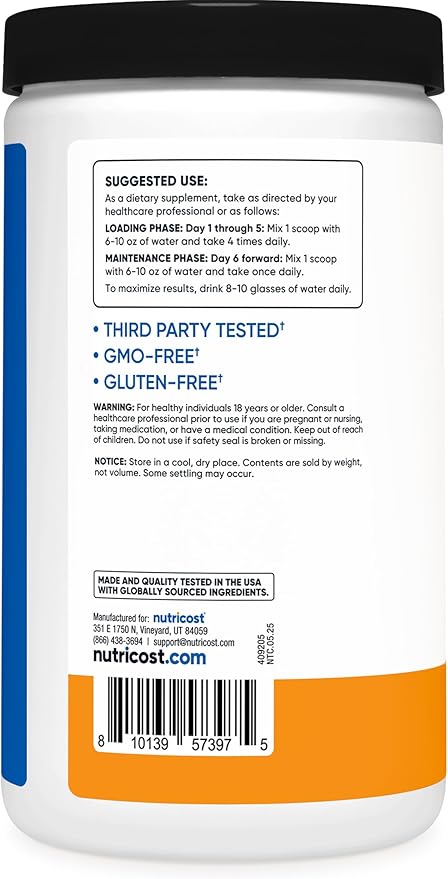 Nutricost Creatine Monohydrate Powder (Mandarin Orange 500 Gram) - Micronized Creatine Supplement - Vegan Non-GMO Gluten Free (Pack of 2)