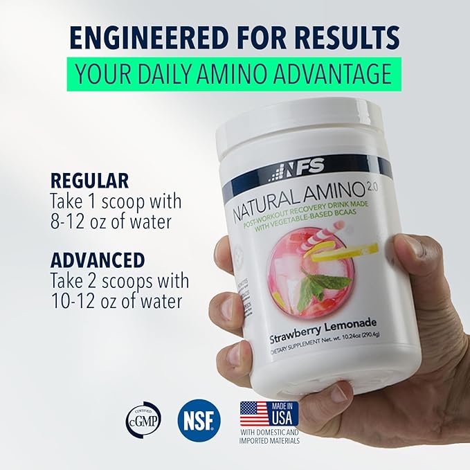 NF Sports Natural Amino. 2:1:1 BCAAs Amino Acids Powder. BCAA Energy Pre Workout Powder for Muscle Recovery. Keto Friendly Vegan No Artificial Flavors (25 Servings Orange Pineapple)