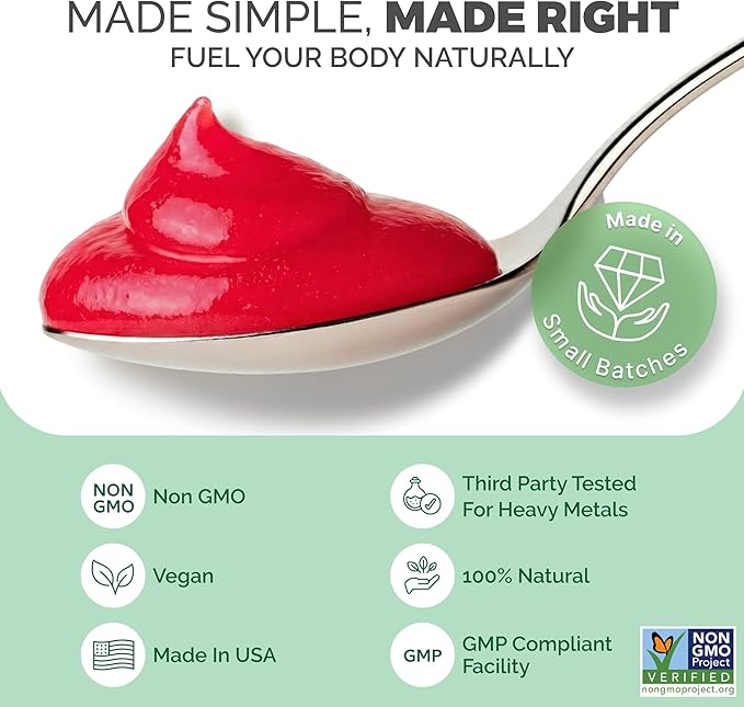 Wildcrafted Irish Sea Moss Gel | Made in USA | Rich in Vitamins &amp Minerals | Sea Moss Gel Raw | Nutritional Supplement | Raspberry (16 oz)