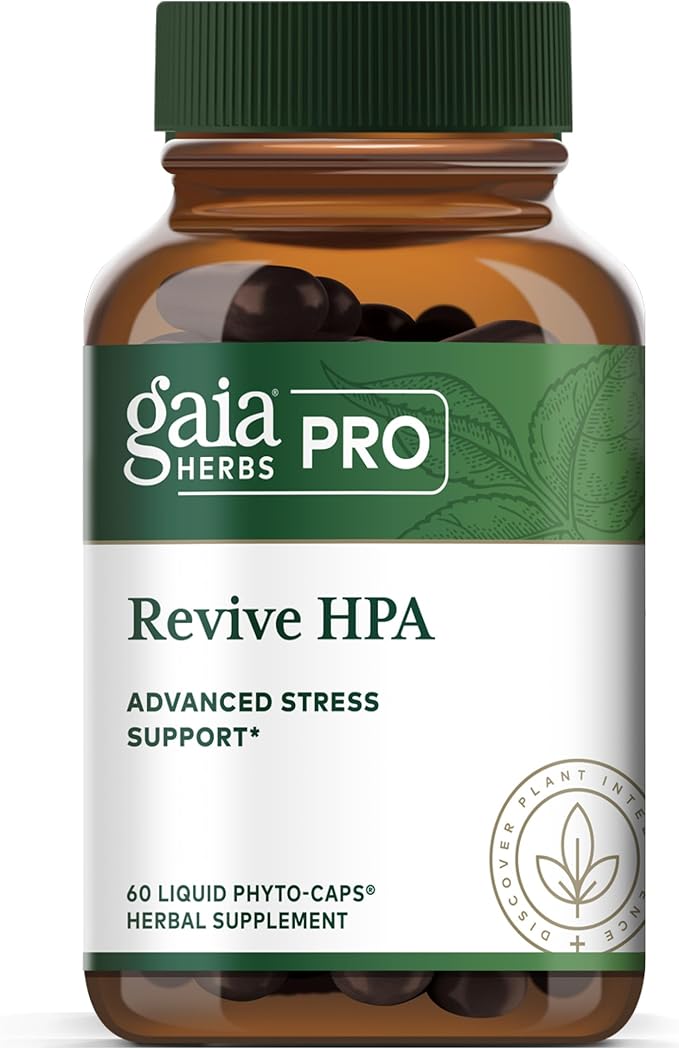 Gaia Herbs Pro Revive HPA - Adrenal Health Support Supplement* - Energy Supplement* with Cordyceps Asian Ginseng Licorice Root &amp Prickly Ash - 60 Liquid Phyto-Caps (30 Servings)
