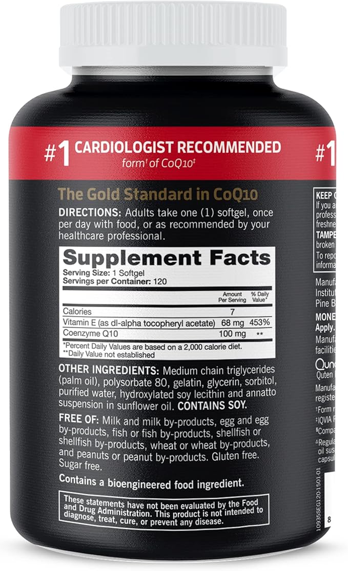 Qunol Ultra CoQ10 100mg 3x Better Absorption Patented Water and Fat Soluble Natural Supplement Form of Coenzyme Q10 Antioxidant for Heart Health 240 Count Softgels