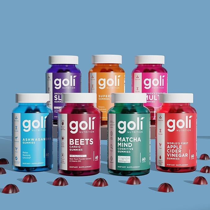 Goli Matcha Mind Gummies - 5 Pack - Green Tea Leaves Powder with Cognizin for Focus Attention and Brain Health Vegan Non-GMO Gluten-Free &amp Gelatin Free - 300 Count