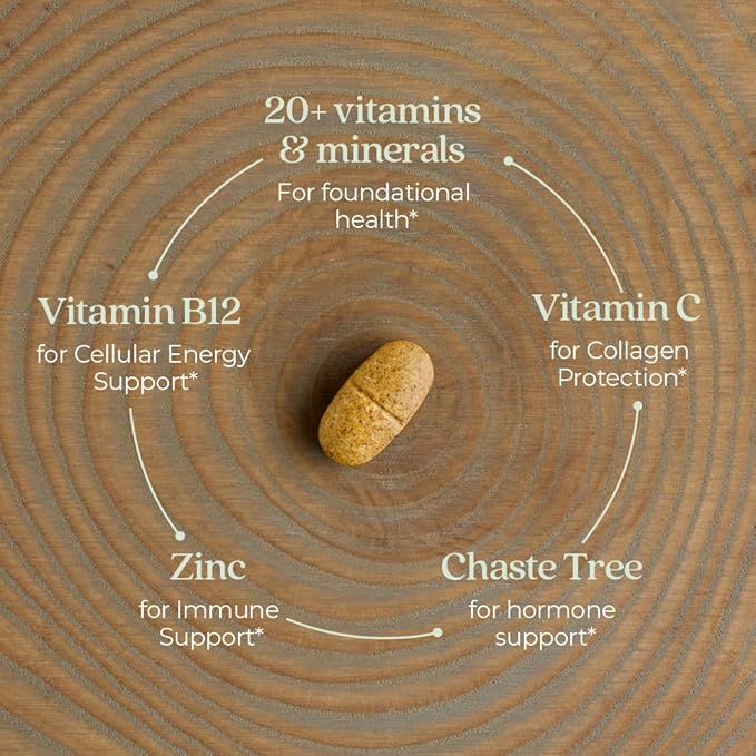 New Chapter Women’s Multivitamin 40+ extra B6 &amp B12 Biotin for Hair Growth D3 Vit C Zinc for Immune &amp Stress Support Gentle on an Empty Stomach One Daily Non-GMO Gluten-Free 96 Table