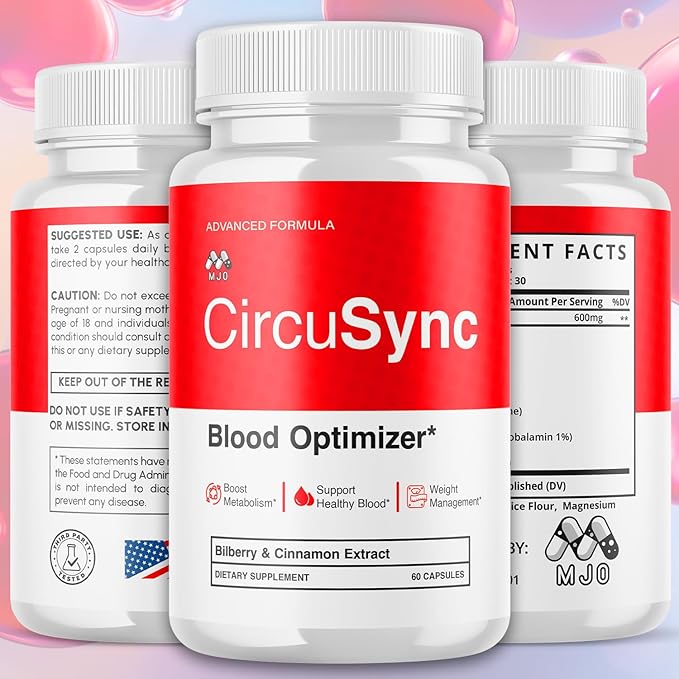 (2 Pack) Circusync Capsules Official Circu Sync Blood Health Support Pills with All Natural Ingredients Advanced Health &amp Wellness Formula with Premium Vitamins for Women &amp Men (120 Capsules