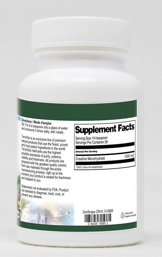 Terravita Creatine Monohydrate Powder (1 oz ZIN: 510889) - 3 Pack