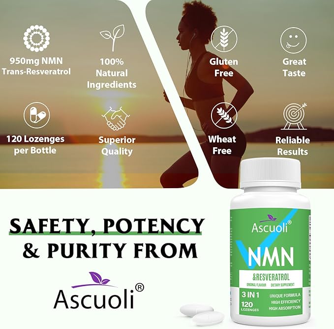 Sublingual NMN 500mg + Trans-Resveratrol 400mg 3-in-1 Advanced Formula 99% Pure NMN Resveratrol Supplement for Boost* NAD Cell Immune Energy &amp Muscle Anti-Aging 480 Lozenges (480 Days Supply