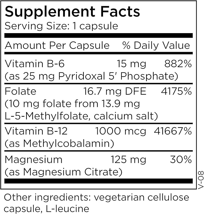 MethylPro Cofactors + L-Methylfolate 10 mg - Supports a Healthy Mindset - Vitamins B6 B12 &amp Magnesium - Active Folate for Methylation Support &amp Biochemical Reactions - 30 Servings - 30 Capsul