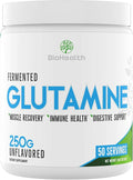 BioHealth Nutrition L-Glutamine | 250g Unflavored Glutamine | 50 Servings | Vegan | Non-GMO | Muscle Recovery | Gut Health | Immune System Support