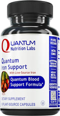 Quantum Nutrition Labs Iron Support - Iron Supplement for Women and Men Vegan Iron Supplements Low Dose Gentle Iron Naturally Sourced to Support Healthy Blood - 60 Vegetarian Capsules