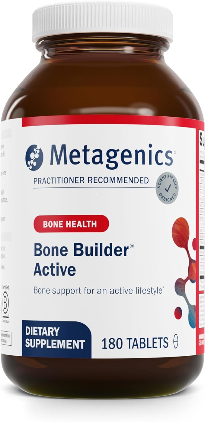 Metagenics Bone Builder Active - Calcium Magnesium Phosphorus &amp Vitamin D Supplement* - Supports Bone Density Strength &amp Healthy Aging* - Non-GMO Gluten-Free - 180 Tablets