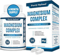 Purely Optimal Magnesium Complex - 6 Forms Magnesium Glycinate Citrate &amp Malate - Sleep Support Stress Relief Muscles Heart Health &amp Relaxation - Magnesium Supplement for Women &amp Men