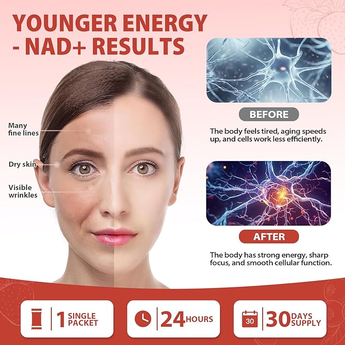 1000mg High-Potency NAD Liquid Supplement Nicotinamide Riboside &amp Resveratrol with PQQ Boosts Cellular Energy Focus &amp Healthy Aging - 2 Pc