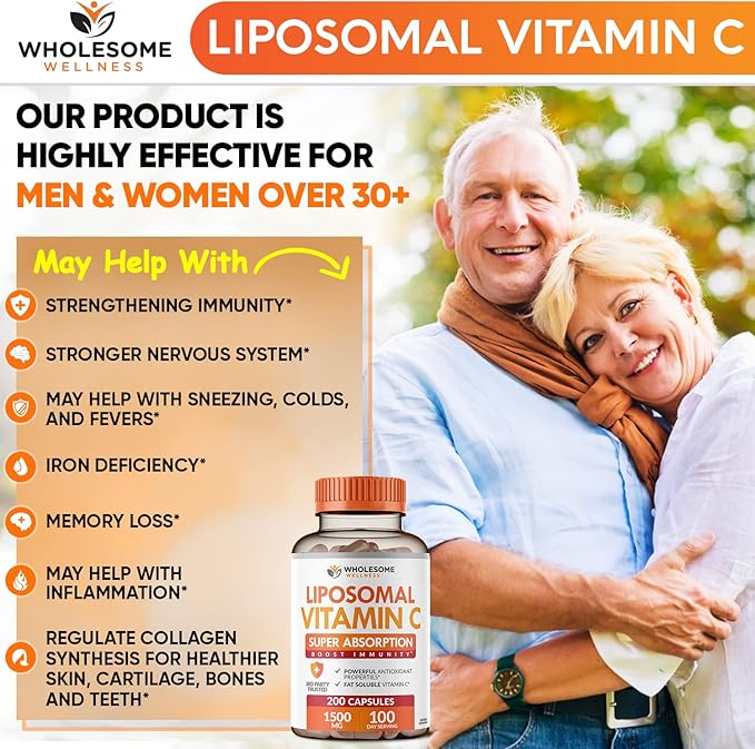 Grass Fed Desiccated Beef Liver Capsules (180 Pills 750mg Each) + Liposomal Vitamin C Capsules (200 Pills 1500mg Buffered) High Absorption VIT C Bundle