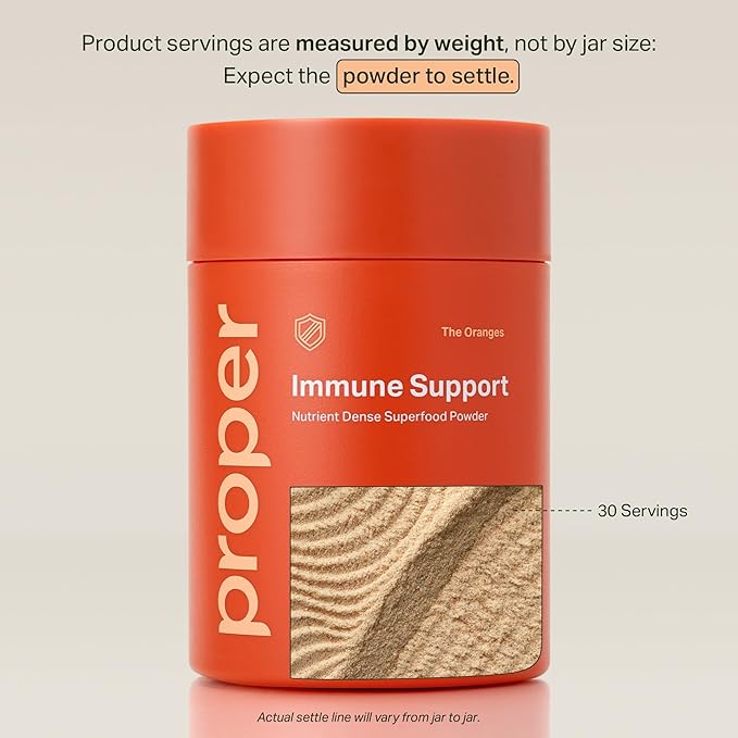 Proper The Oranges Nutrient-Dense Superfood Powder for Immune Support &amp Gut Health - Elderberry Vitamin C Zinc &amp Echinacea Supplement Complex Enhanced with Probiotic Digestive Blend