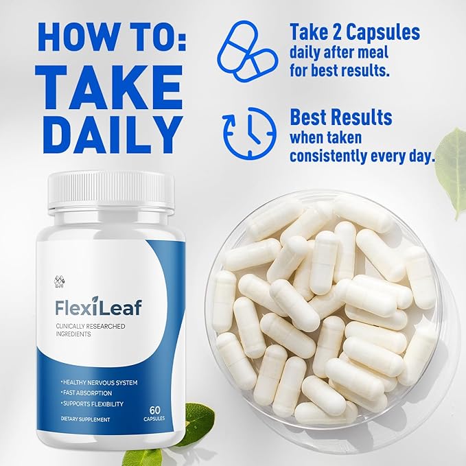 Flexileaf Capsules Official Flexileaf Pills with All Natural Ingredients Advanced Health and Overall Wellness Multivitamin Supplement Flexoleaf Maximum Strength Support Formula (60 Capsules)