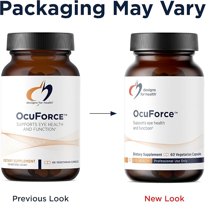 Designs for Health OcuForce - Eye Health Support Supplement - Lutein Zeaxanthin Carotenoids Zinc Taurine + Vitamins (60 Capsules)