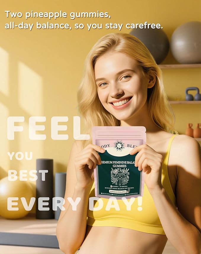 Premium Feminine Balance Gummies for Women’s PH-Balanced Health&ampWellnessProbiotic Gummies for Vaginal Health&ampImmune Support Vegan Gluten-Free Low Calorie Hawaiian Pineapple60 Count 30 S