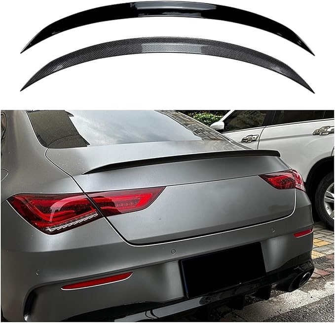 Compatible For Mercedes Benz CLA Class C118 CLA250 CLA35 AMG CLA45 AMG 2020 2021 2022 2023 Car Rear Trunk Lid Spoiler Wing Splitter Lip Kit (Color : Carbon Fiber)