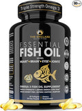Fish Oil Supplement Omega 3 for Women &amp Men – Triple Strength 1400mg Omega-3 EPA/DHA - Burpless Wild-Caught Omegas 3-6-9 for Heart Brain Eye &amp Joint Support – 60 Softgels