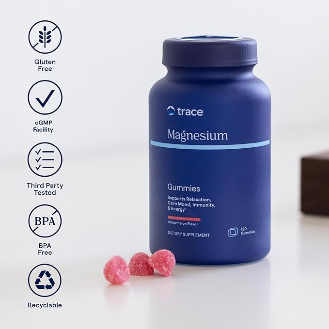 Trace Minerals Magnesium Gummies -Supports a Calm Mindset - Magnesium Chewables for Kids &amp Adults - Bone Digestion Heart Health &amp Immune Support - Tangerine Flavor - 120 Count (120 Servings)