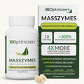 BIOptimizers MassZymes - Complete Digestive Enzymes Supplement for Gut Health - Bloating Relief for Men and Women - Lipase Amylase Bromelain Digestive Enzymes (120 Capsules)