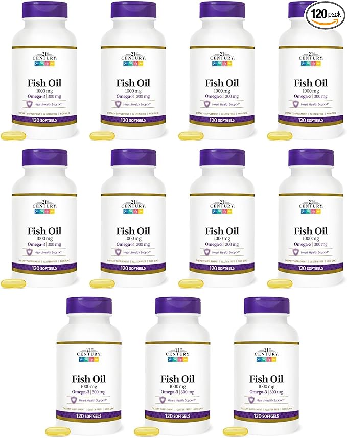 21st Century Omega-3 Fish Oil 1000 mg Softgels 120 Soft Gels (Pack of 11)