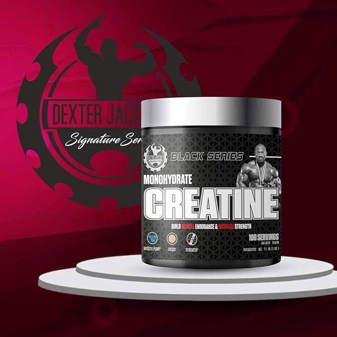 DEXTER JACKSON Black Series Monohydrate Creatine | 300g | 100 Servings | Premium Micronized Creatine for Strength Muscle Growth &amp Recovery