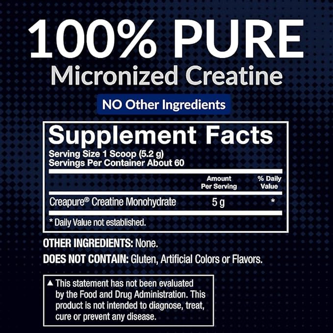 BodyTech Elite German Creatine with Creapure® Creatine Monohydrate Powder for Strength Size &amp Power 5g per Serving Unflavored Gluten Free 11.01 oz 60 Servings