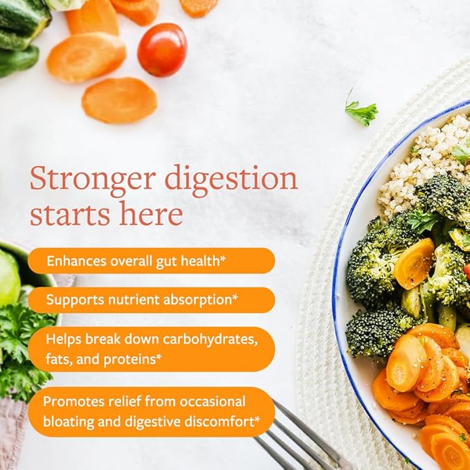 Clean Digest Plus Digestive Enzymes for Bloating Relief - Full Spectrum Enzyme Blend for Comfortable Digestion Gas Relief 60 Capsules