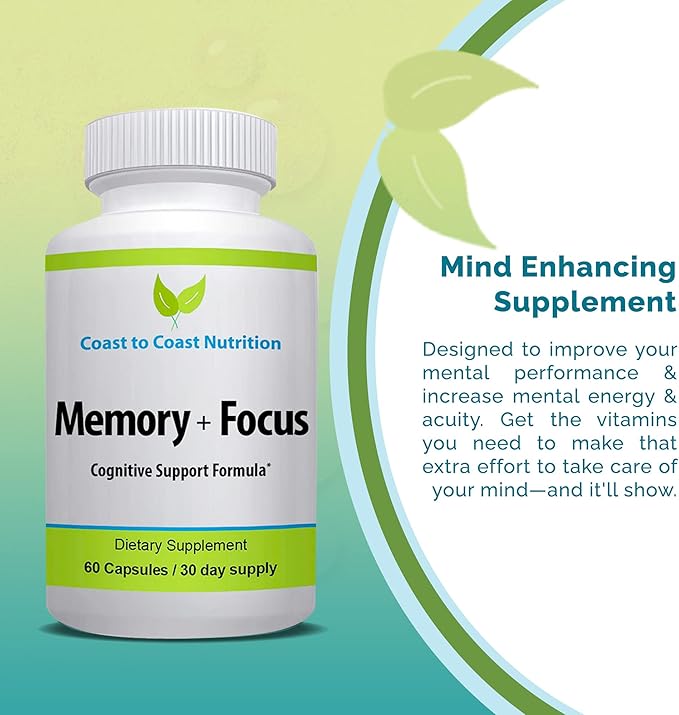 Brain Supplement – Memory Focus &amp Clarity - All-natural Brain Boosting supplement – Formulated with a whopping 41 Nootropic Ingredients: Choline Pho sphatidylserine Bacopa Extract Huperzine A