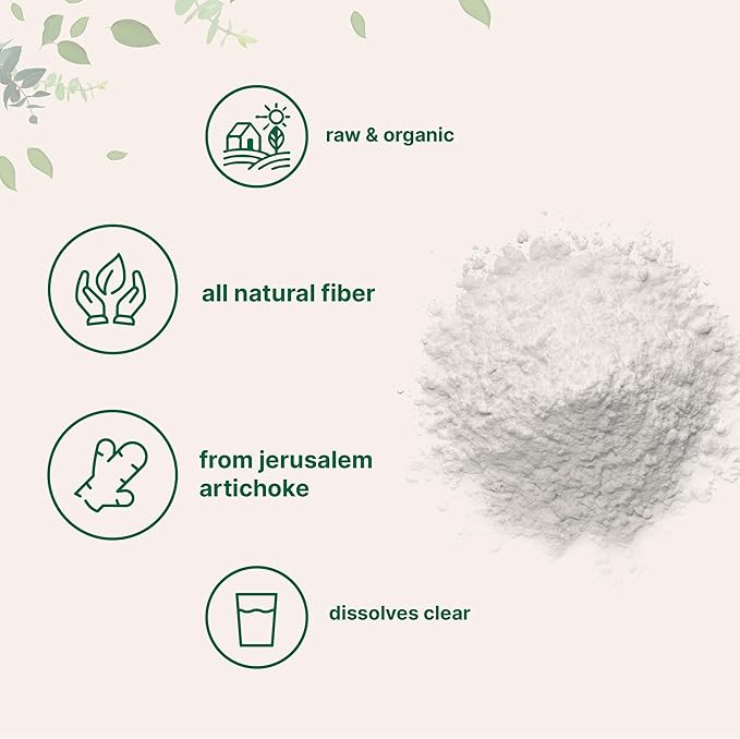 Micro Ingredients Organic Inulin FOS Fiber Powder 2.2 lbs | Quick Water-Soluble Prebiotic | Natural Fiber for Smoothies &amp Drinks | Vegan Friendly Dissolves Clear