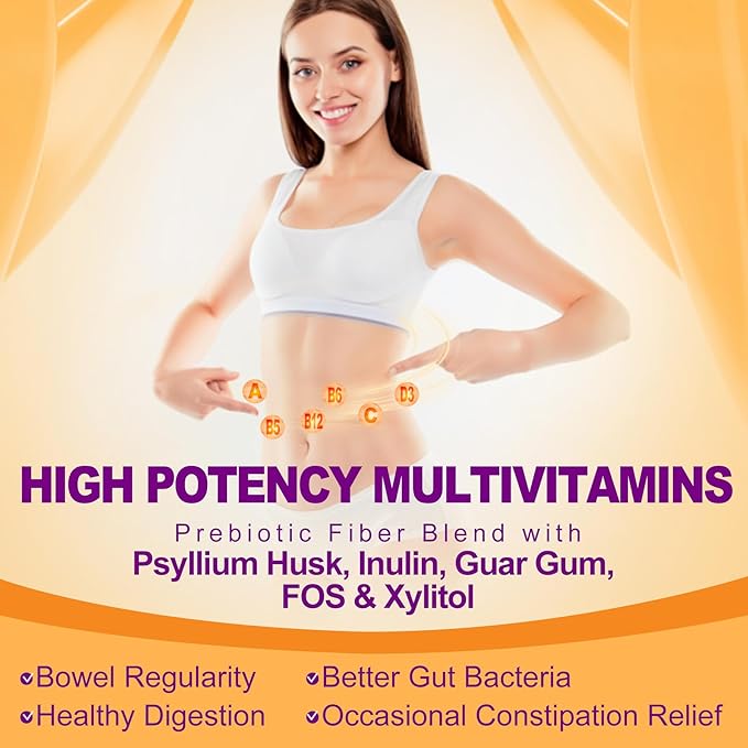 NEVISS Bundle - Women &amp Men's 50+ Multivitamin 1 Pack and Prebiotic Fiber 2 Pack
