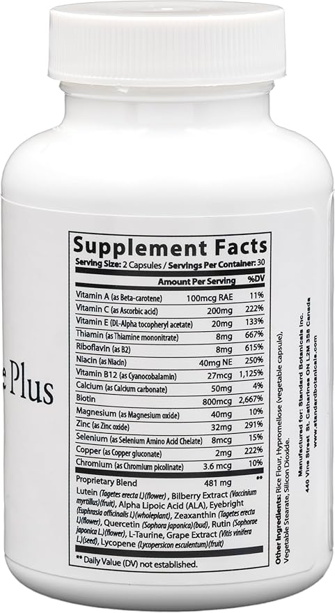 Dr's Nature &amp Nutrition Vision Care Eye Vitamins &amp Eye Supplement with Lutein &amp Zeaxanthin for Macular Health &amp Blue Light Protection