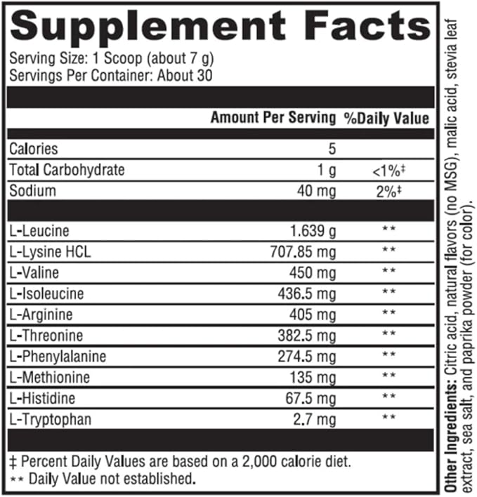 Amino Acid Complex Fruit Punch Flavored Drink Mix - Provenfunction Strength (30 Servings)