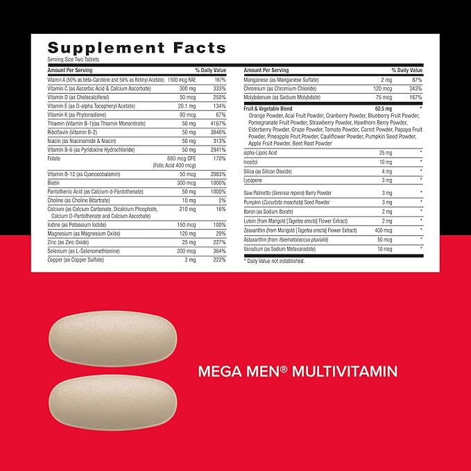 GNC Mega Men Performance and Vitality Vitapak Program Convenient Complete Nutrition 5 Products in 1 Packet Circulation Blood Flow Prostate Health Stronger Drive 30 Packs