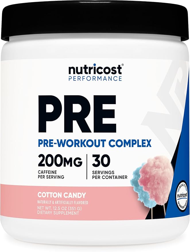 Nutricost Pre-Workout Powder (Cotton Candy) 30 Servings - GMO-Free Gluten-Free Vegetarian