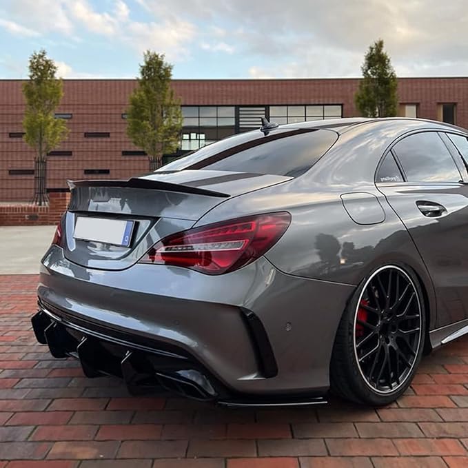Rear Diffuser Lip Shark Fin for Benz CLA W117 CLA45 AMG 2016-2019 Black