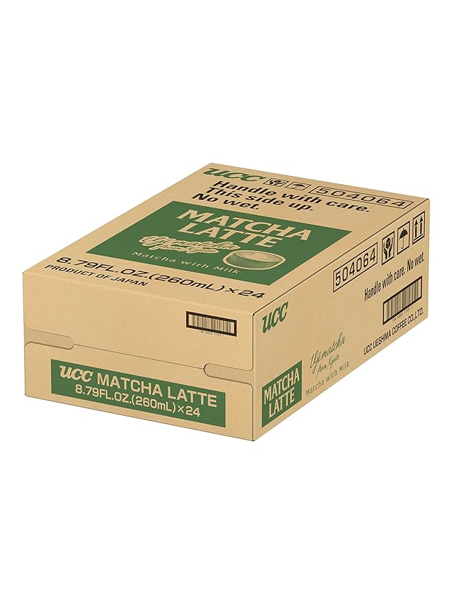 UCC Ready to Drink Matcha Latte 8.79 FL OZ (Pack of 24) Delicious Premium Green Tea Leaves and Rich Milk Convenient Bottled Drinks For On-the-Go Imported from Japan